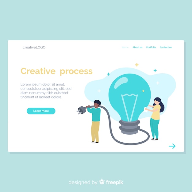 Hand drawn creative process landing page