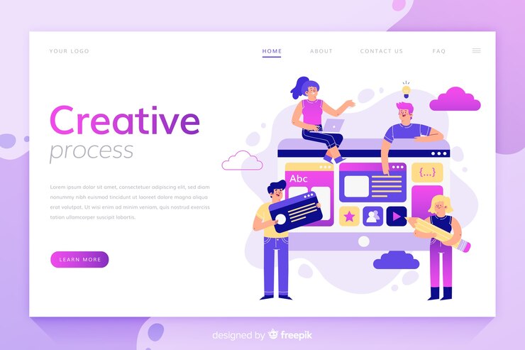 Free Vector hand drawn creative process landing page
