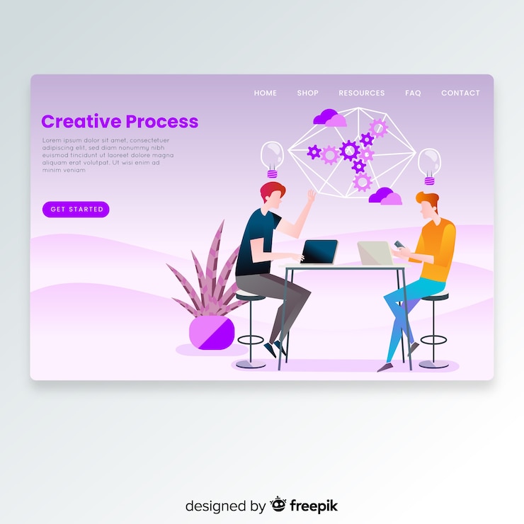 Free Vector hand drawn creative process landing page