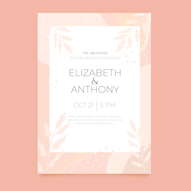 Free vector hand drawn creative wedding invitation template