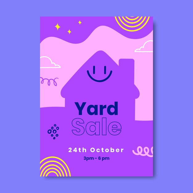 Hand drawn creative yard sale flyer