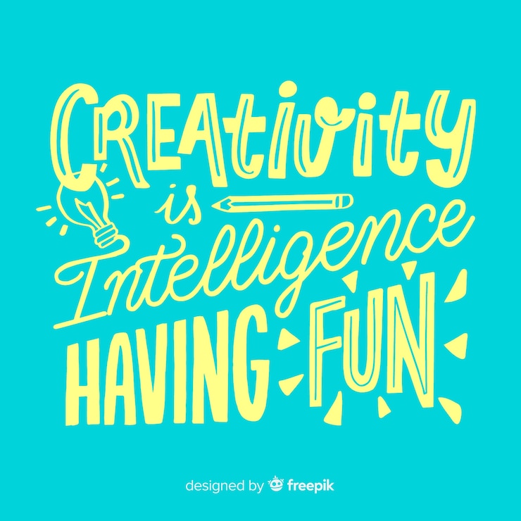 Free Vector hand drawn creativity quotation lettering background