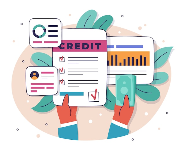 Free vector hand drawn credit assessment concept