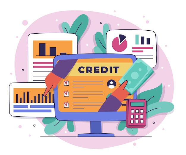 Free vector hand drawn credit assessment concept