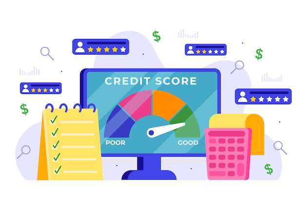 Free vector hand drawn credit score concept