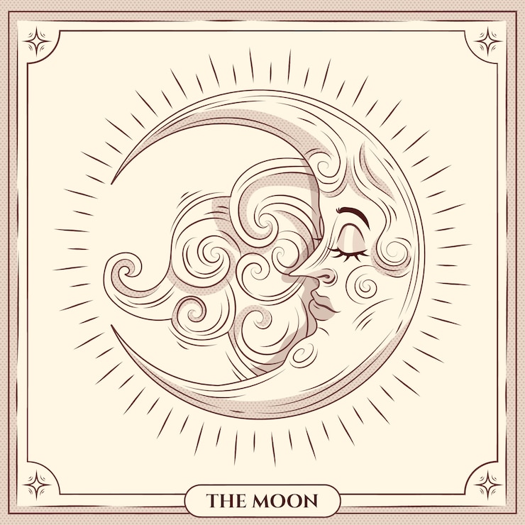 Free Vector hand drawn crescent moon drawing illustration