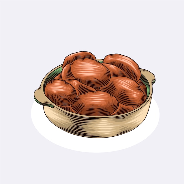 Hand drawn croquetas illustration