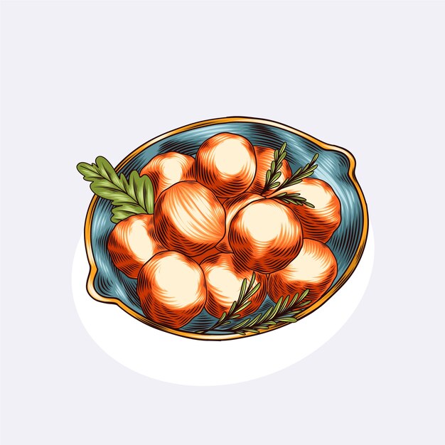 Hand drawn croquetas illustration