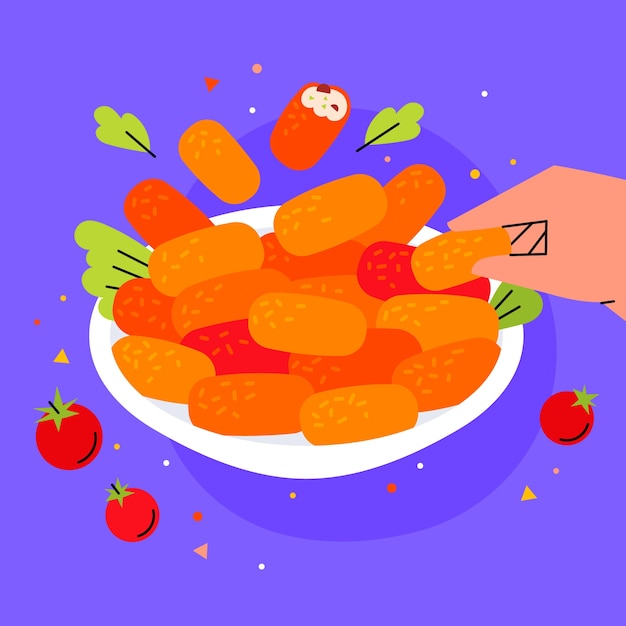 Hand drawn croquetas illustration