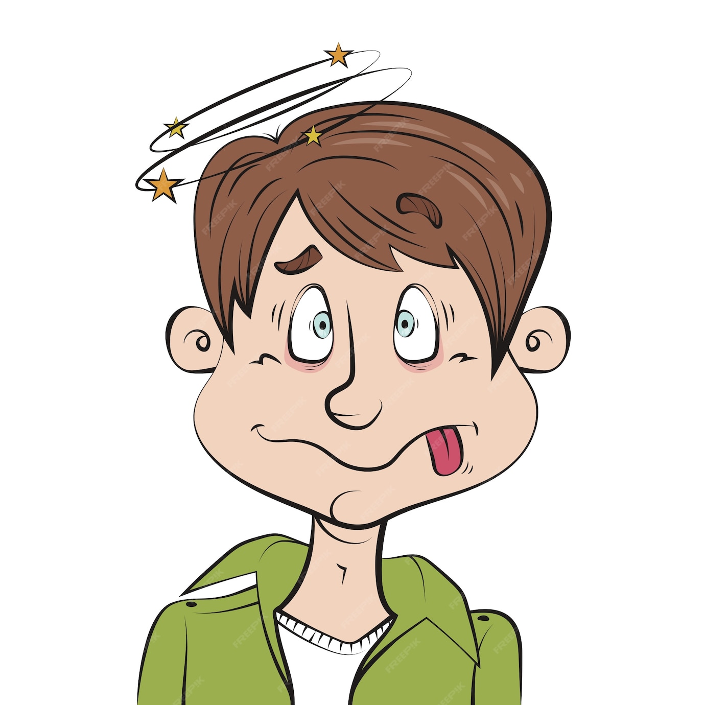 Free Vector Hand drawn cross eyed cartoon illustration