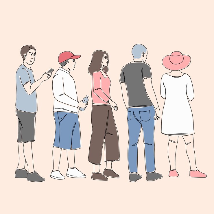 무료 Vector 손으로 그린 군중 그림 그리기