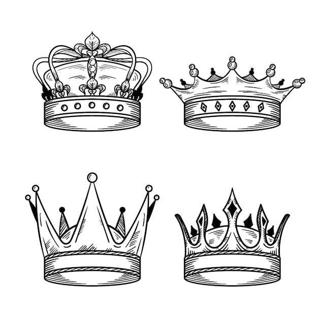 Hand drawn crown drawing illustration