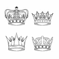 Free vector hand drawn crown drawing illustration