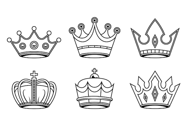 Free vector hand drawn crown drawing illustration