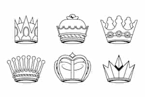 Free vector hand drawn crown drawing illustration
