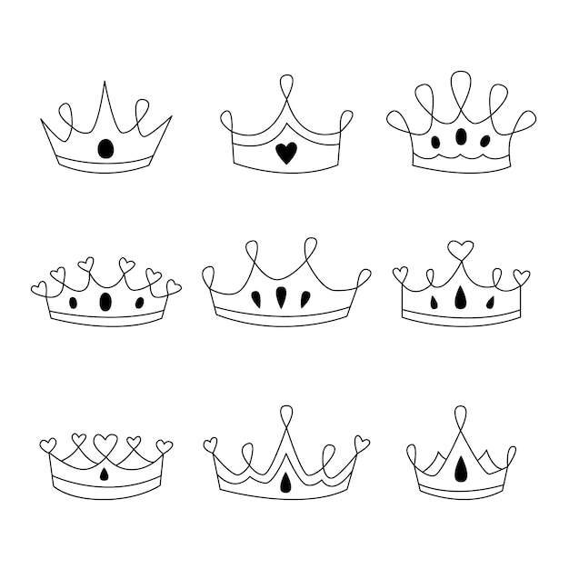 Illustrazione del disegno della corona disegnata a mano