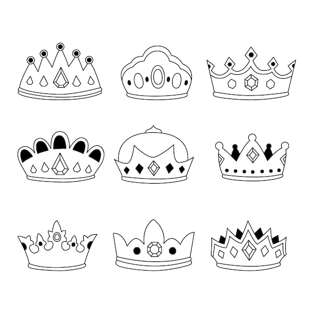 Free vector hand drawn crown drawing illustration