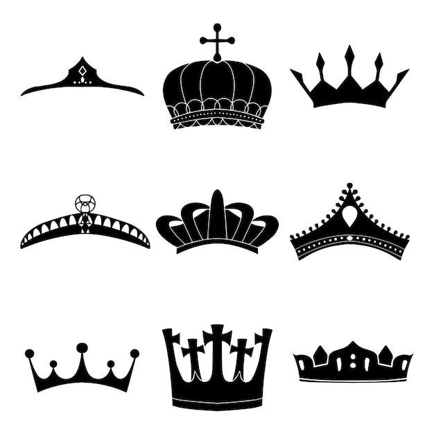 Free Vector hand drawn crown silhouette