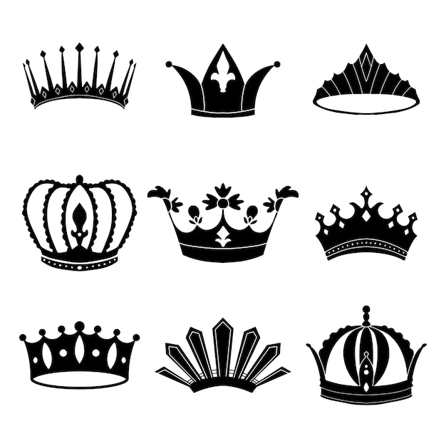 Free Vector hand drawn crown silhouette