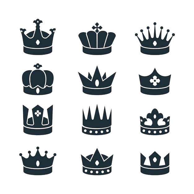 Free vector hand drawn crown  silhouette