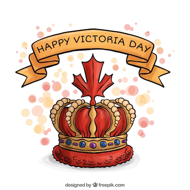 Vettore gratuito disegnato a mano corona della vittoria day background