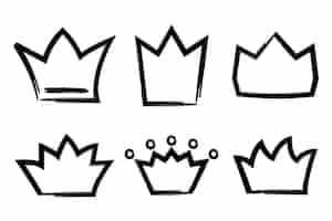 Free vector hand drawn crowns