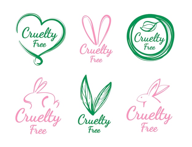 Free vector hand drawn cruelty free badge collection