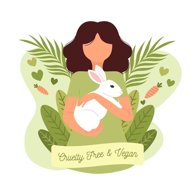 Free vector hand drawn cruelty free and vegan concept