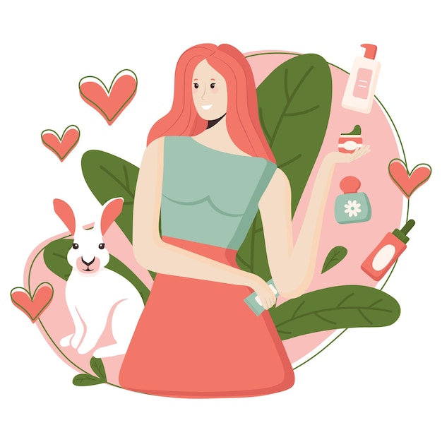 Vettore gratuito illustrazione cruelty free e vegana disegnata a mano