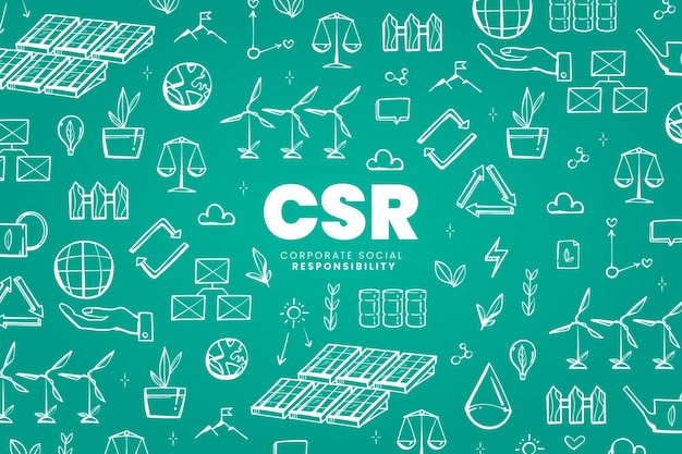 손으로 그린 된 csr 개념