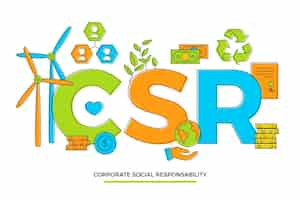 Vettore gratuito concetto di csr disegnato a mano