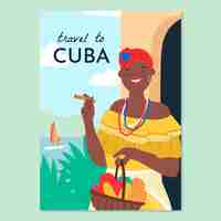 Free vector hand drawn cuba poster template