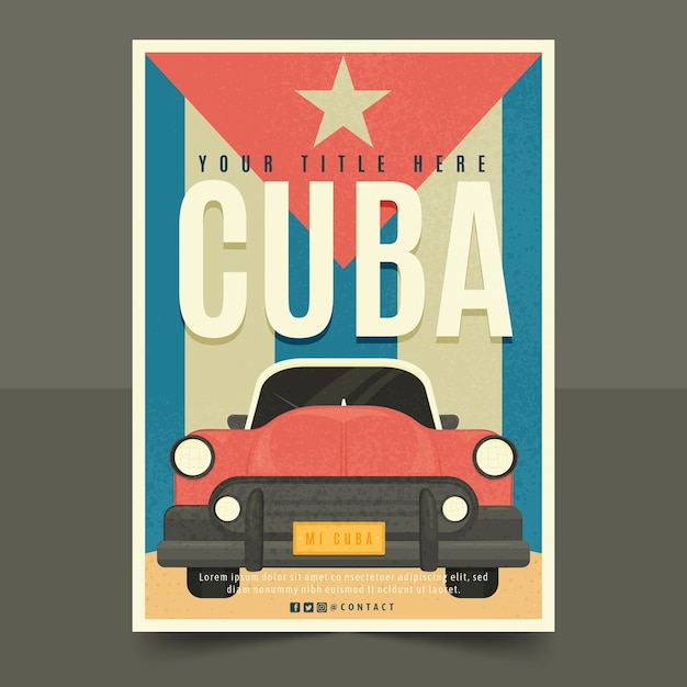 Modello di poster di cuba disegnato a mano