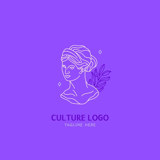 Бесплатное векторное изображение Ручной обращается шаблон логотипа культуры