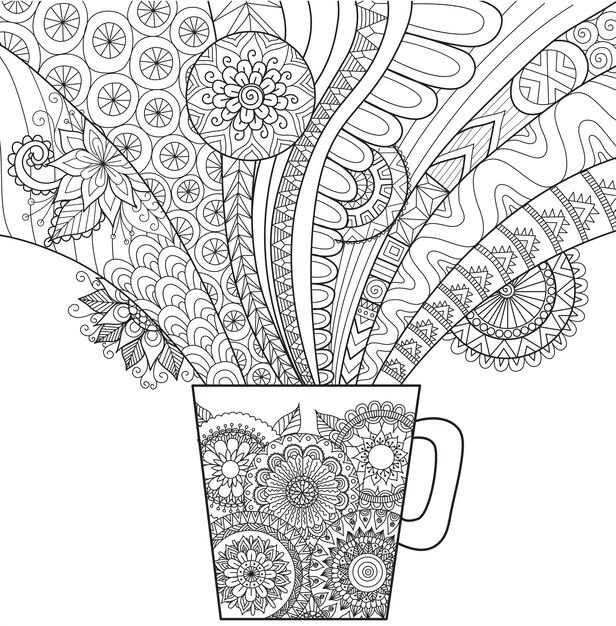 Hand drawn cup background