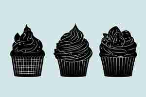 Free vector hand drawn cupcake silhouette