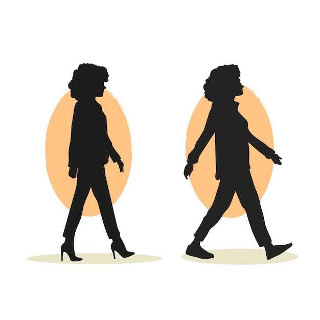 Free vector hand drawn curly hair silhouette