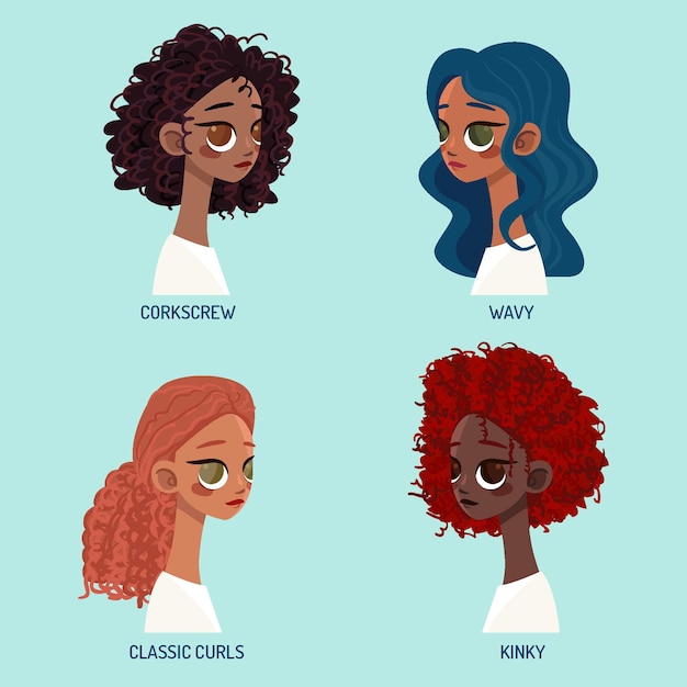 Druid hair reference  Anime curly hair, Curly hair drawing, Curly hair  cartoon