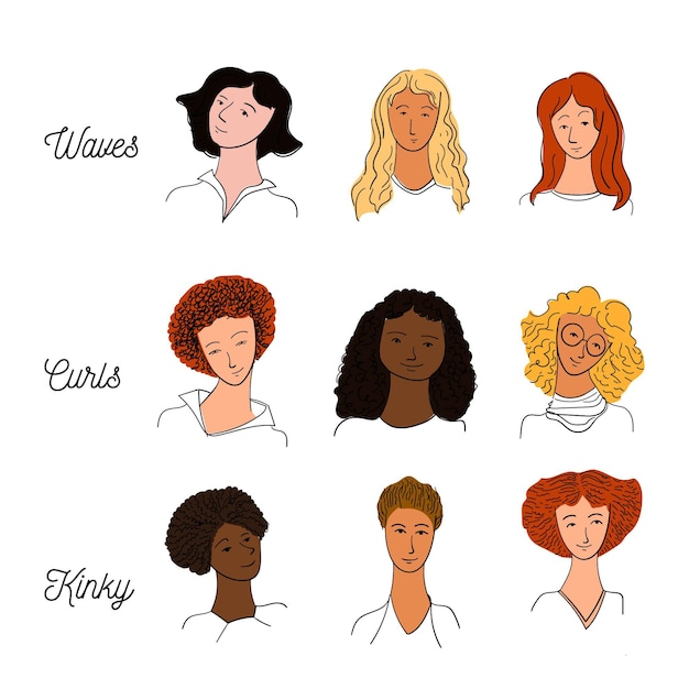 Curly Hair Types Set Free Download