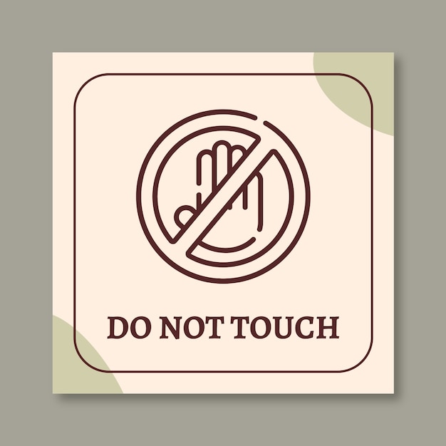 Free Vector hand drawn custom color interior designer do not touch sign template