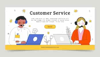 Free vector hand drawn customer service week horizontal banner template