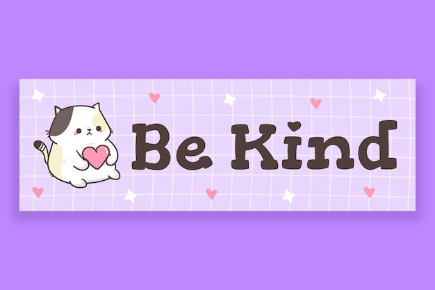 Free vector hand drawn cute be kind bumper sticker