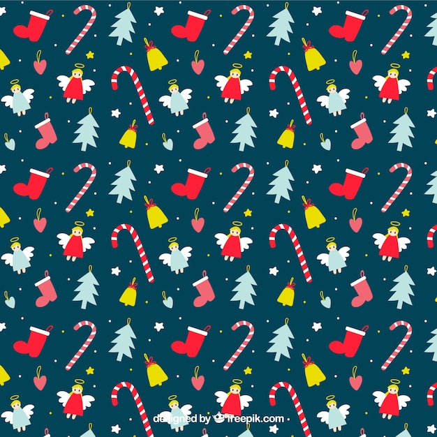 Free vector hand drawn cute christmas pattern