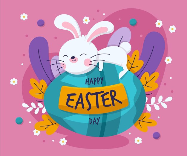 Hand drawn cute easter illustration