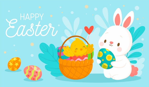 Hand drawn cute easter illustration