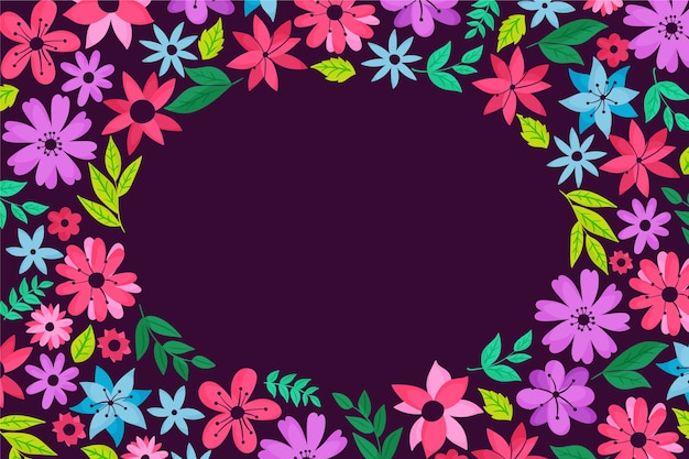 Hand drawn cute flowers background