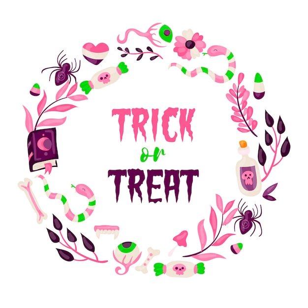 Free vector hand drawn cute halloween frame