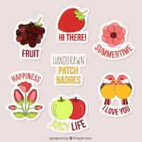 Free vector hand drawn cute patches