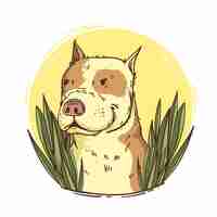 Free vector hand drawn cute pitbull illustration