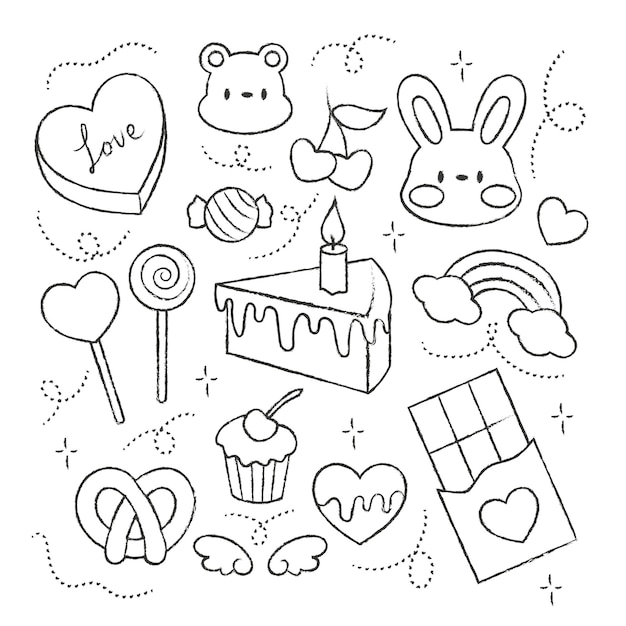 Free vector hand drawn cute scribble element
